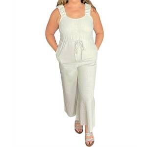 NEW BEFORE YOU COLLECTION scrunchie strap culotte jumpsuit in light khaki